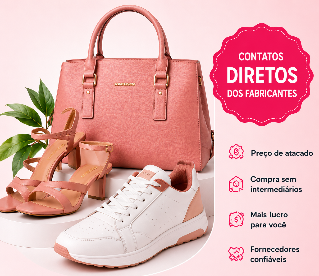 Calçados e bolsas para revenda
