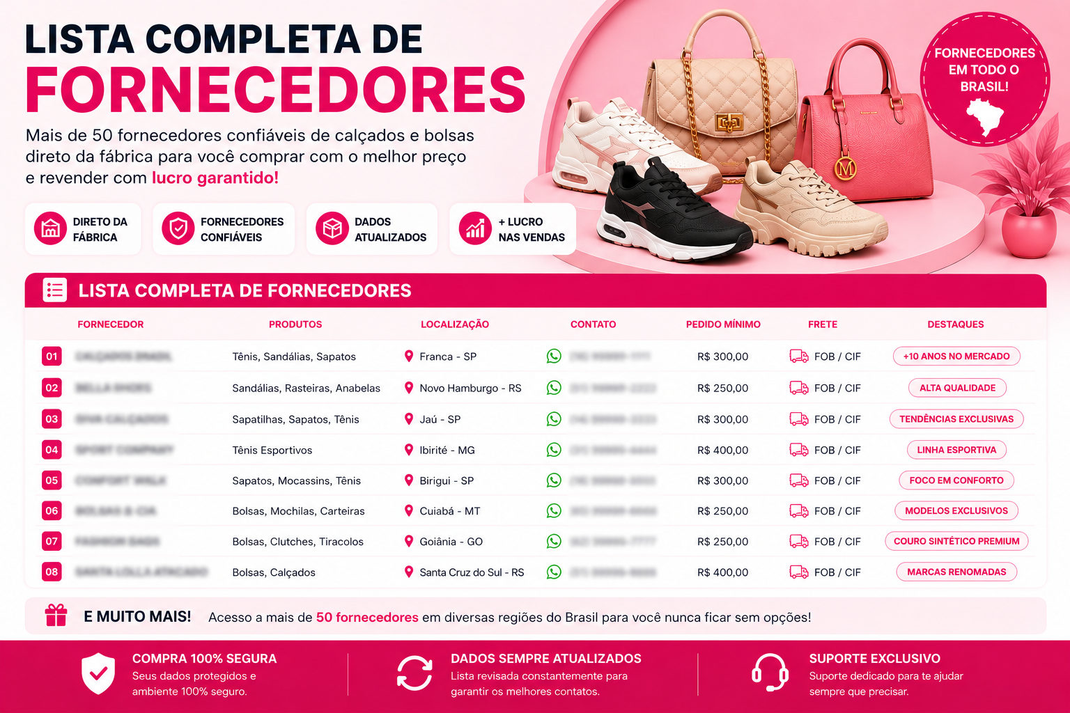 Print da lista de fornecedores